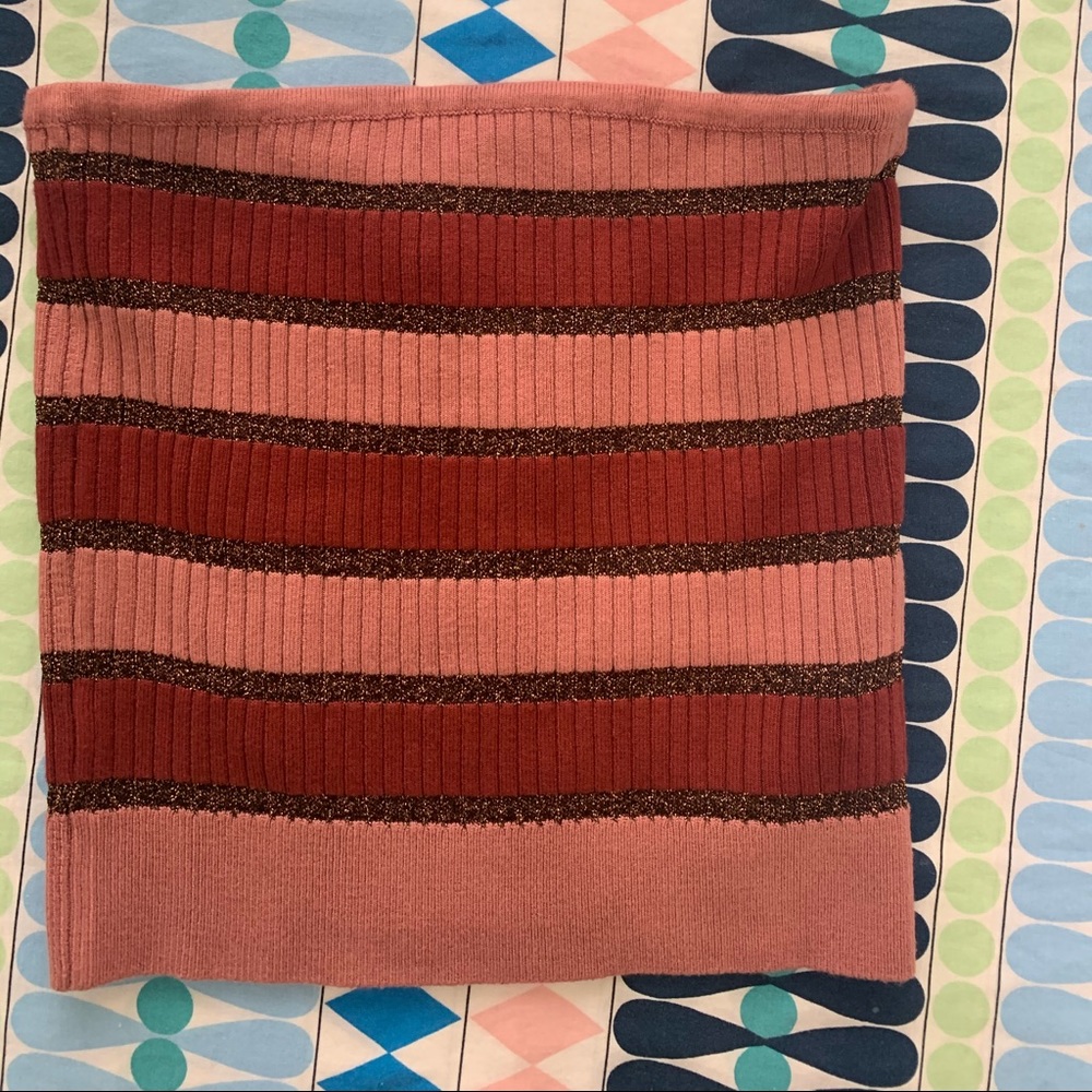 forever 21 pink glitter striped tube top!